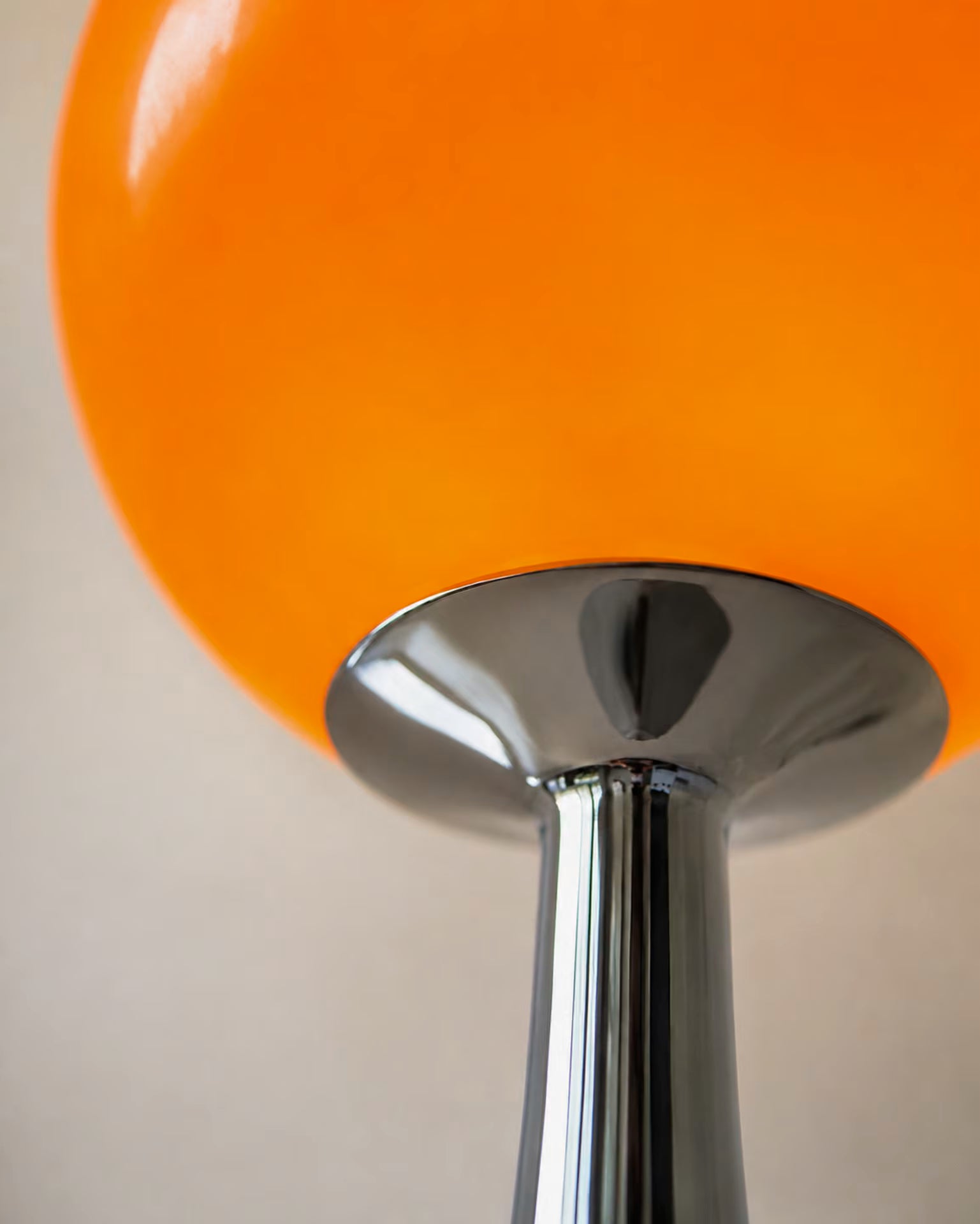 Pulsar Flare 26cm table lamp with 12cm orange glass globe