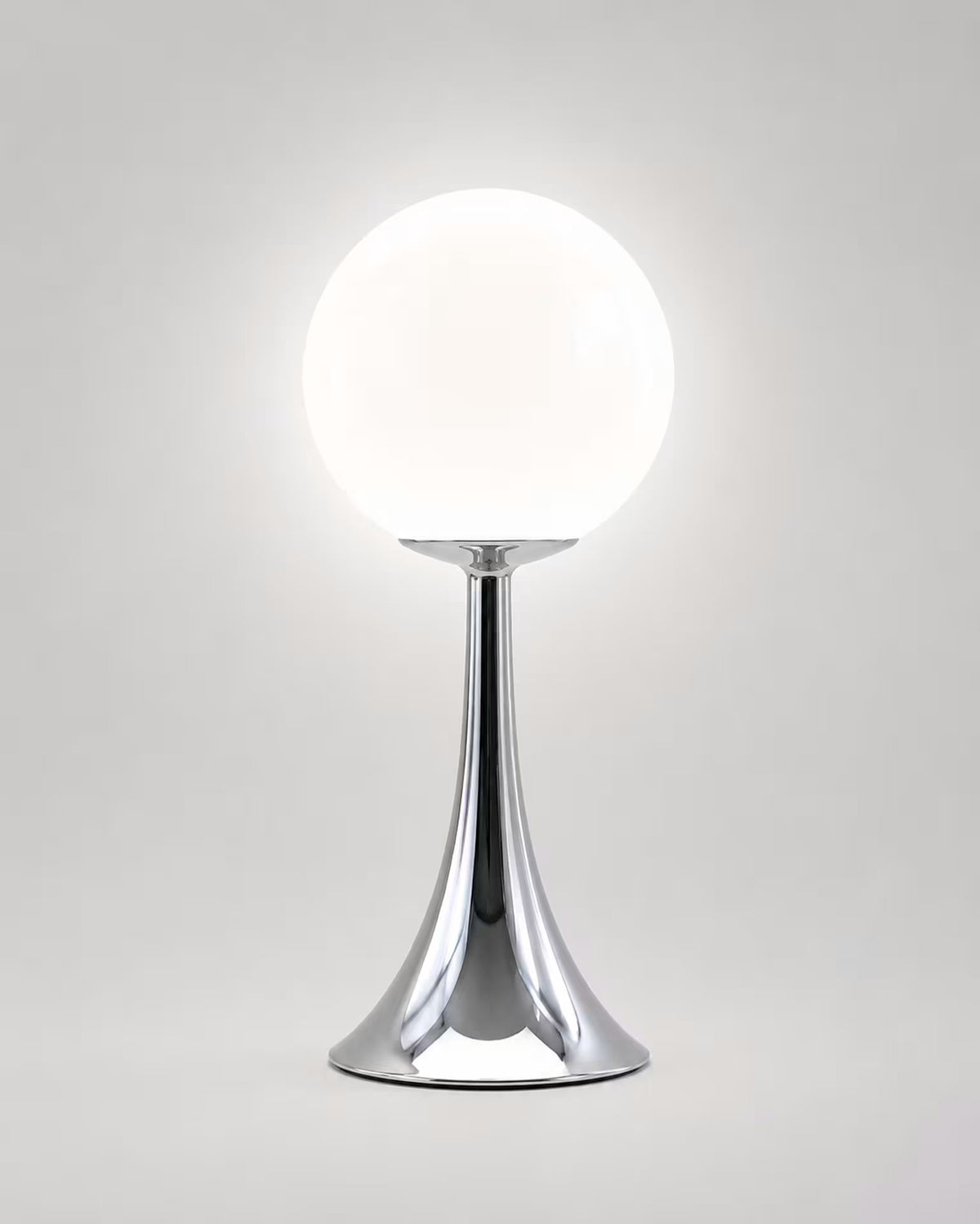 Modern white glass bedside lamp with nine brightness levels