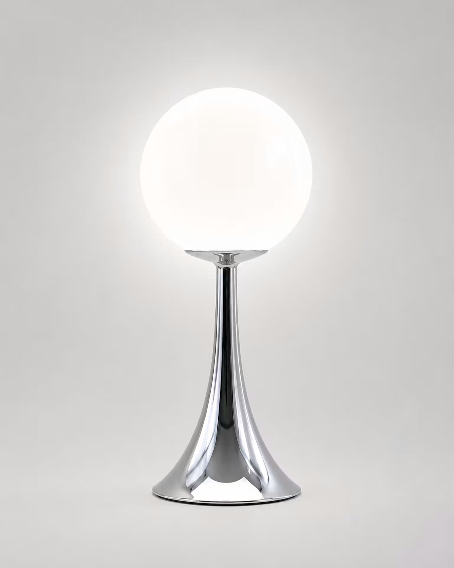 Modern white glass bedside lamp with nine brightness levels