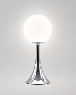 Modern white glass bedside lamp with nine brightness levels