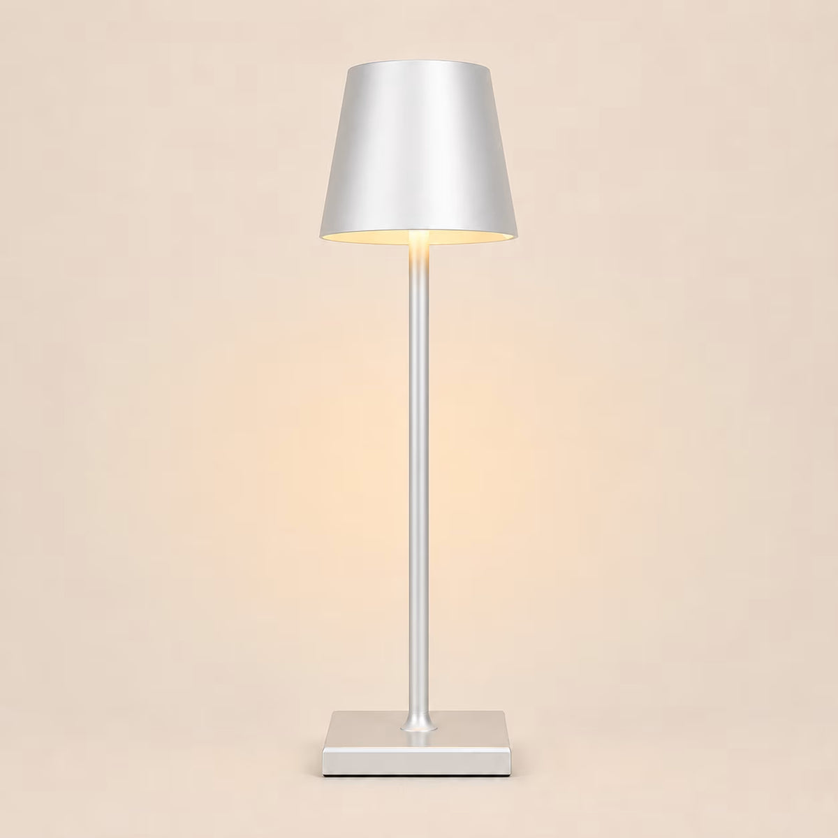 Silver Simplistic Wireless LED Table Lamp