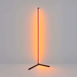 Ambient RGB corner floor lamp with remote-controlled colour lighting