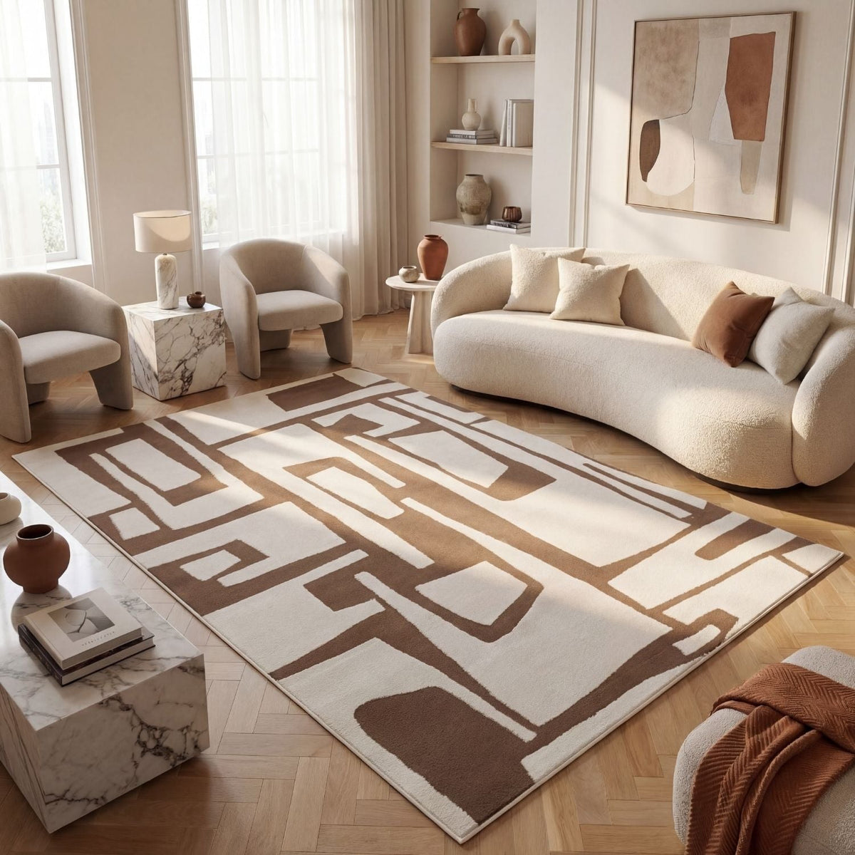 Umber Form Rug — room-scale view