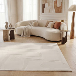 Chalk Form Rug — styled interior view
