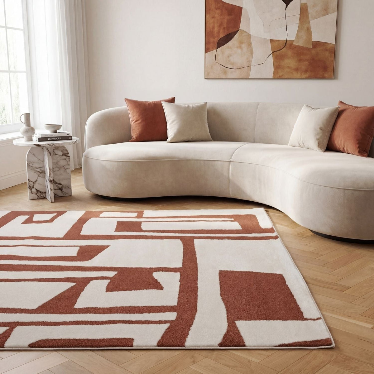 Clayform Rug — styled interior view