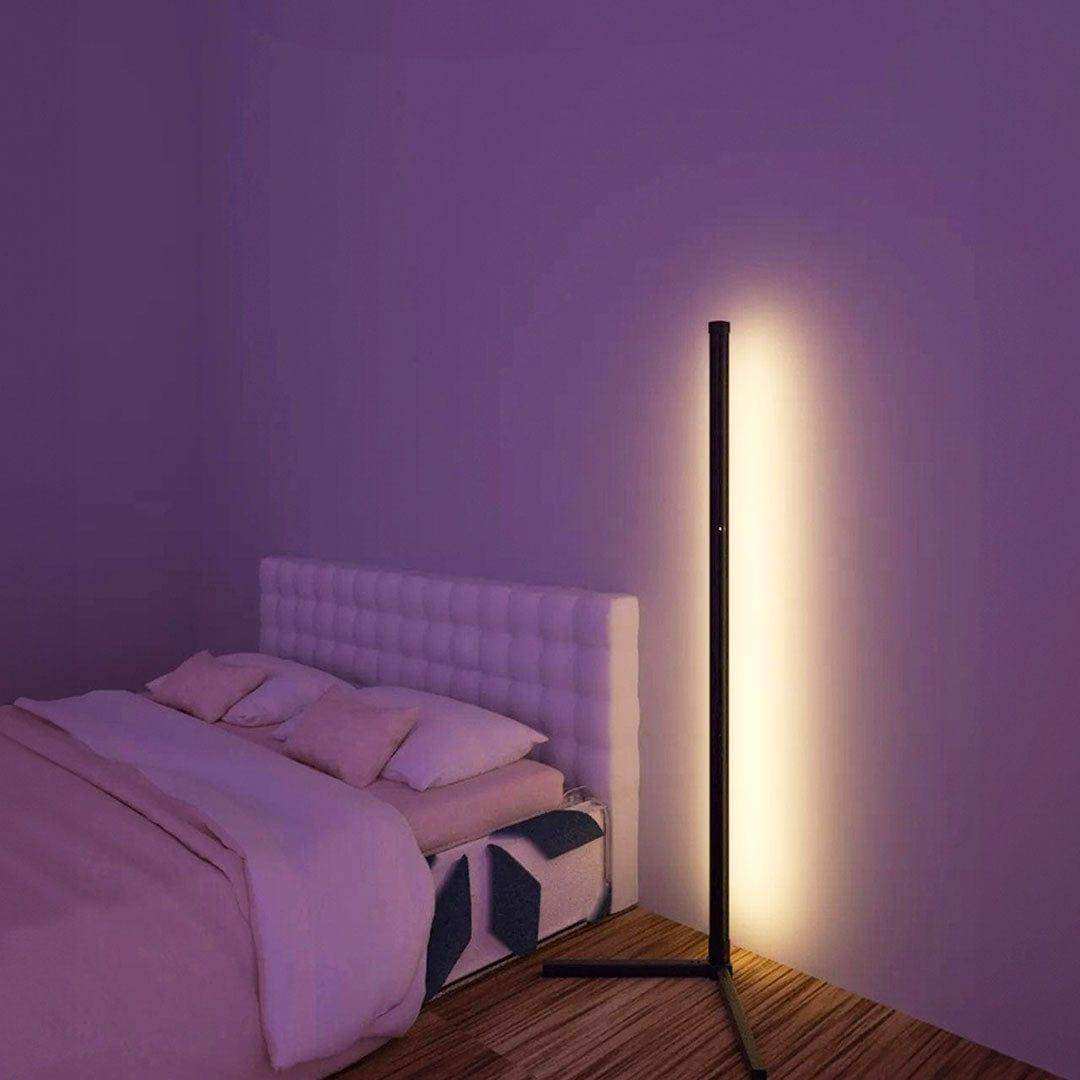Tall RGB corner floor lamp for soft ambient lighting
