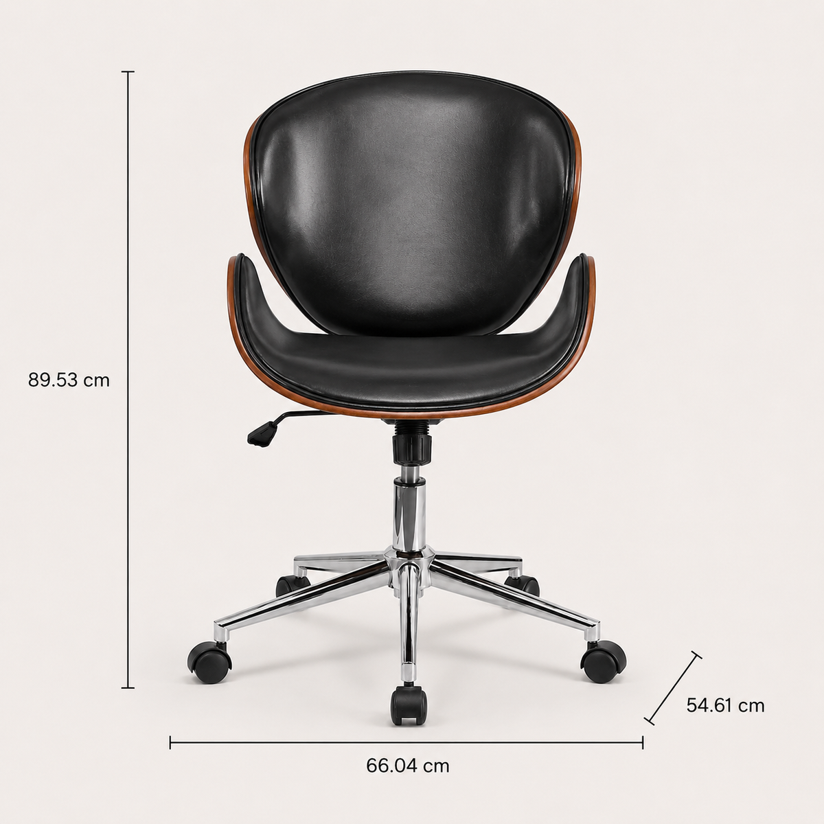 The Arden Office Chair in Black shown from an alternate angle