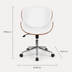 The Arden Office Chair in White shown from an alternate angle