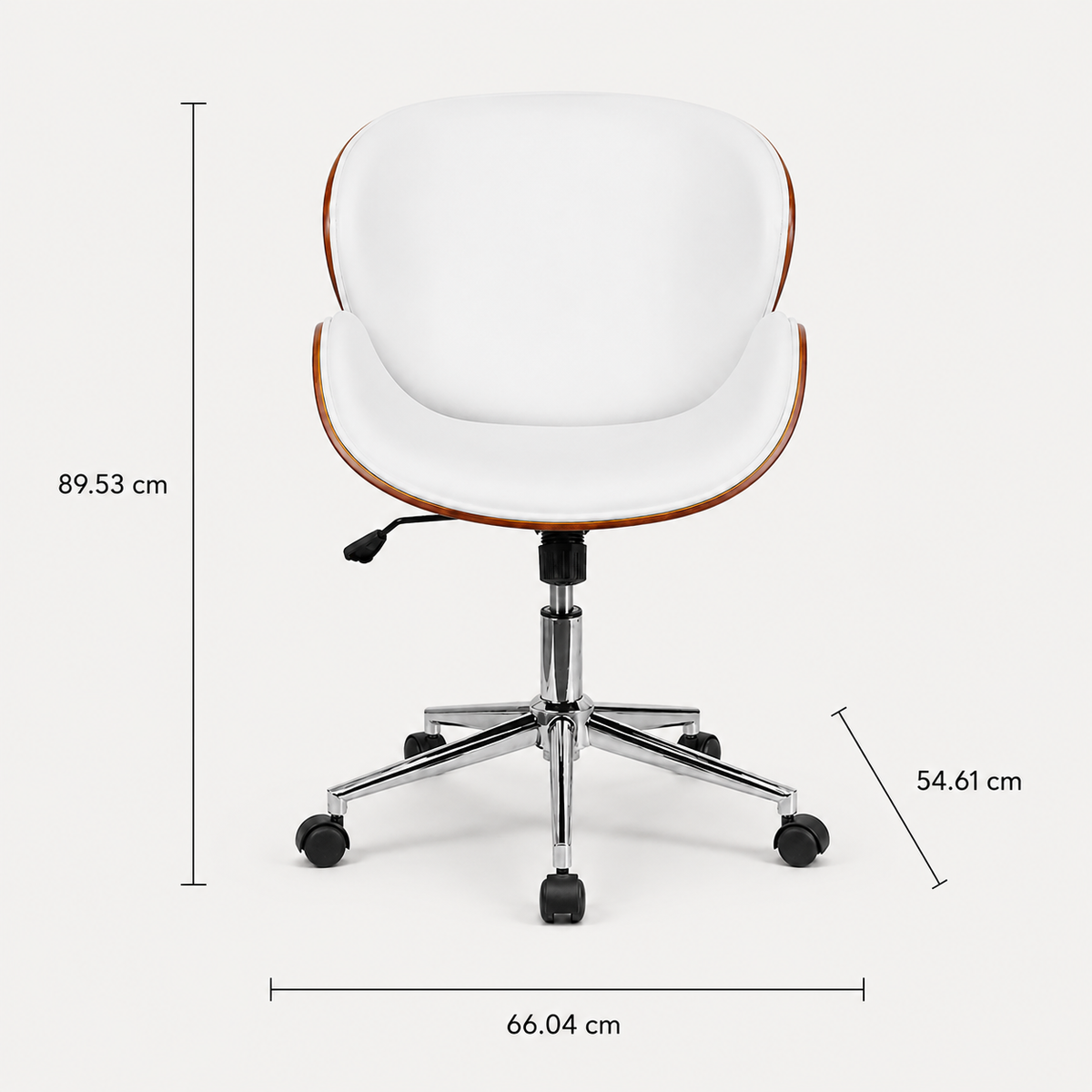 The Arden Office Chair in White shown from an alternate angle