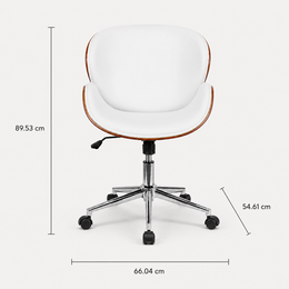 The Arden Office Chair in White shown from an alternate angle