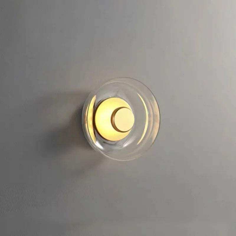 Decorative glass wall light with clean painted frame