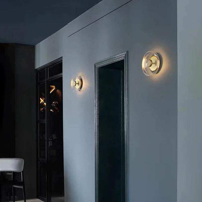 Compact 23cm glass wall lamp for dry indoor spaces
