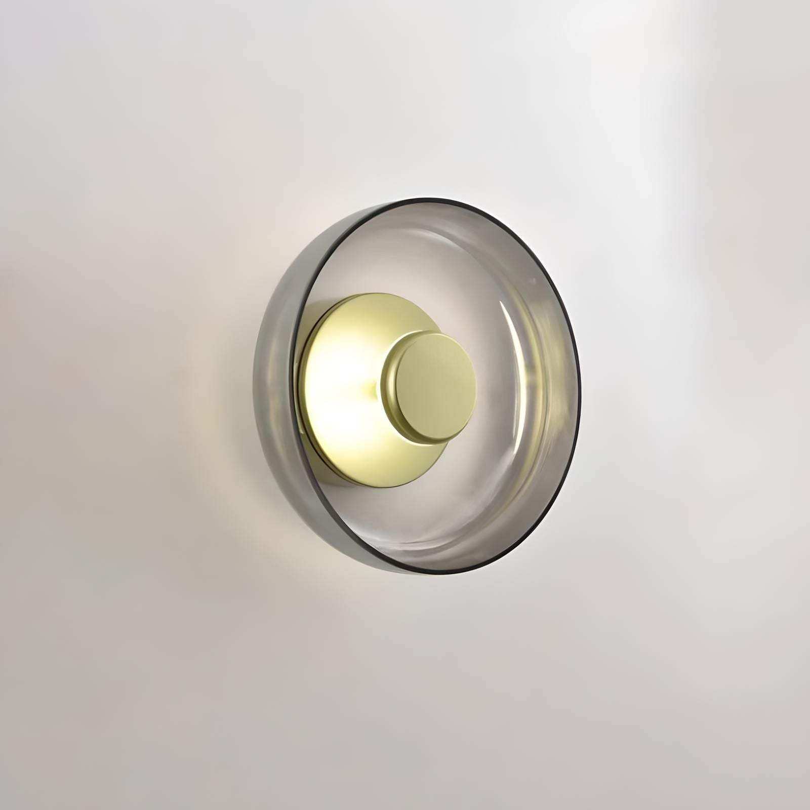 Aurora wall light with smoked glass shade