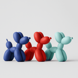 Solid resin balloon dog decor in a bold colour