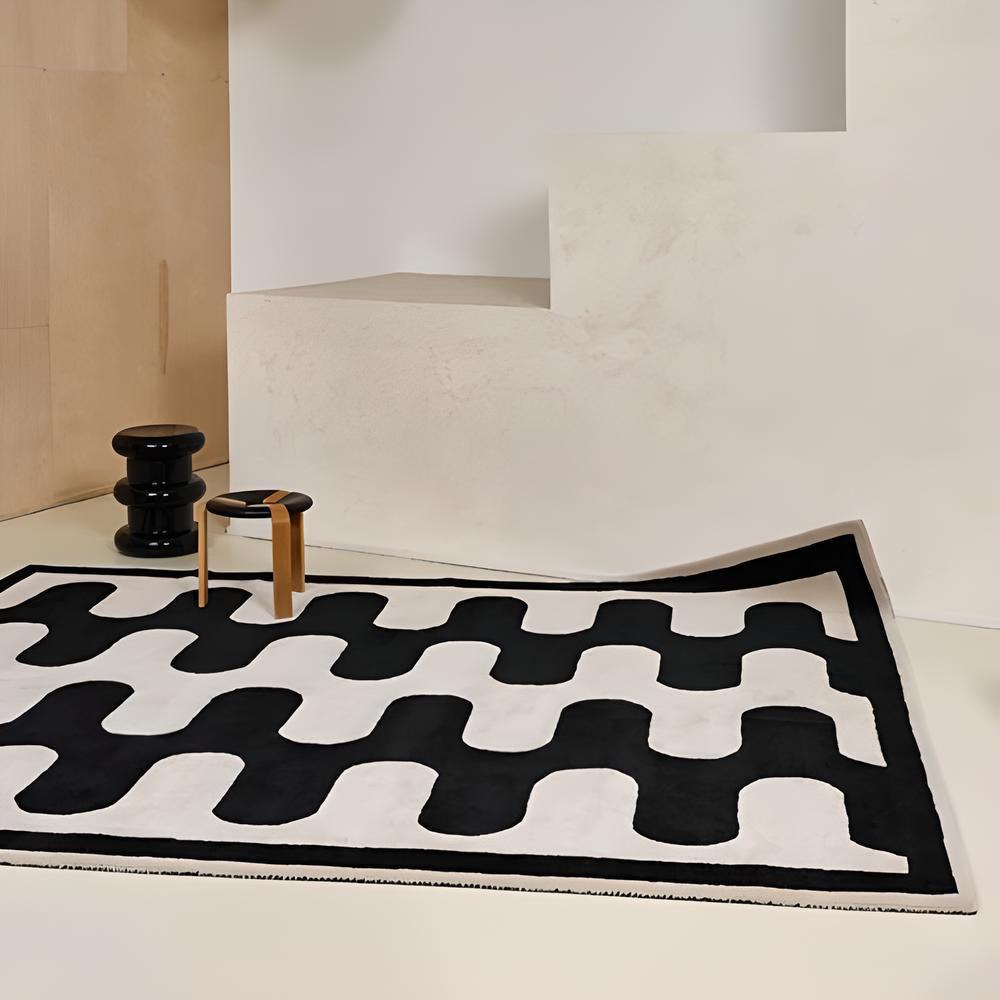 Black Ivory Wave Rug - Sickhaus