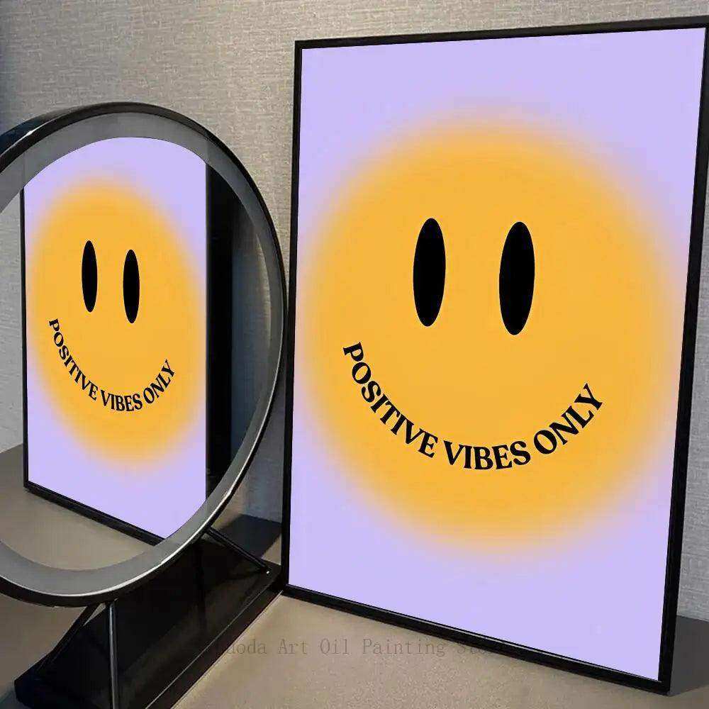 Bright Positivity canvas wall art shown in an interior