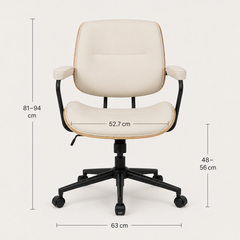 The Calder Office Chair in Beige shown from an alternate angle