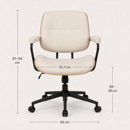 The Calder Office Chair in Beige shown from an alternate angle