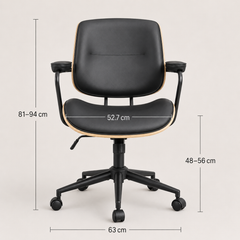 The Calder Office Chair in Black shown from an alternate angle