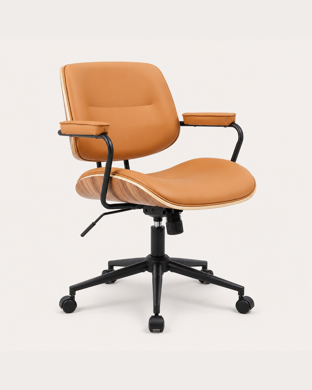 The Calder Office Chair in Orange, framed for collection browsing