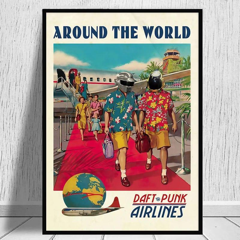 Daft Punk Around The World Canvas Poster - Sickhaus