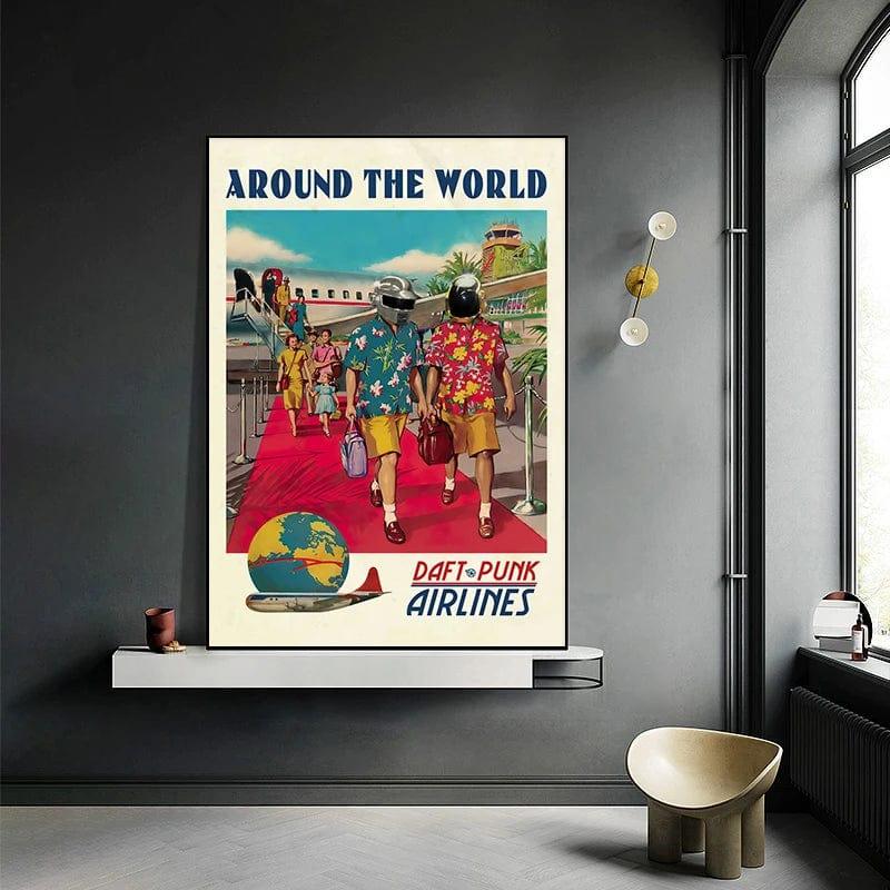 Daft Punk Around The World Canvas Poster - Sickhaus