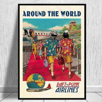 Daft Punk Around The World Canvas Poster - Sickhaus - Quirky Home Accessories UK