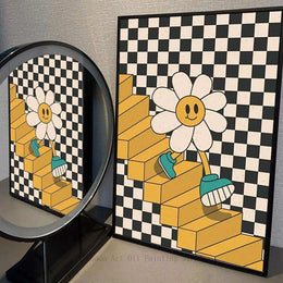 Daisy Steps canvas wall art shown in an interior