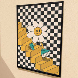 Daisy Steps smiling flower canvas print