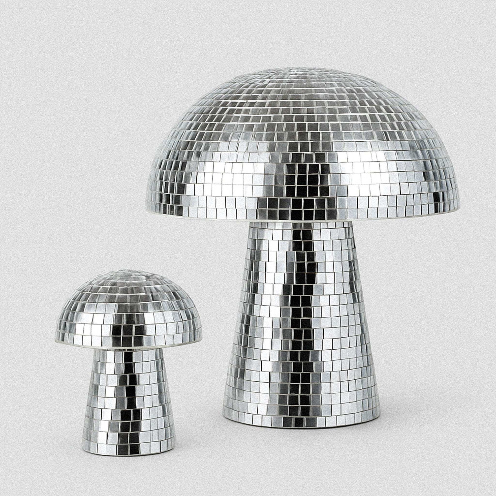 Mirrored Disco Mushroom decor in three sizes