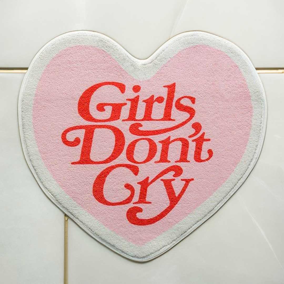 Girls Don't Cry Heart Rug
