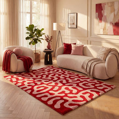 Cherry Scribble Rug — room-scale view