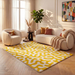 Lemon Scribble Rug — room-scale view