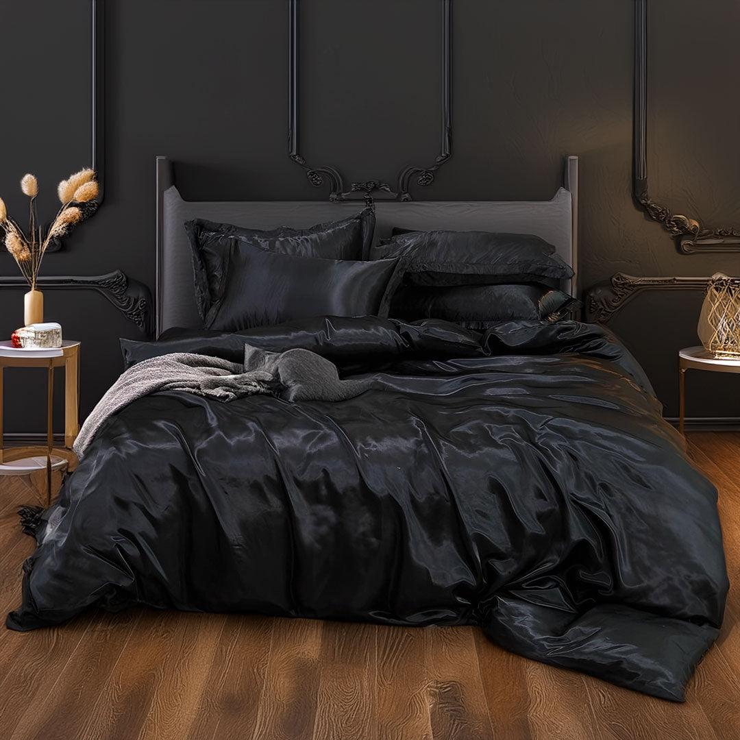 Eclipse Black Silk Bedding Set - Sickhaus