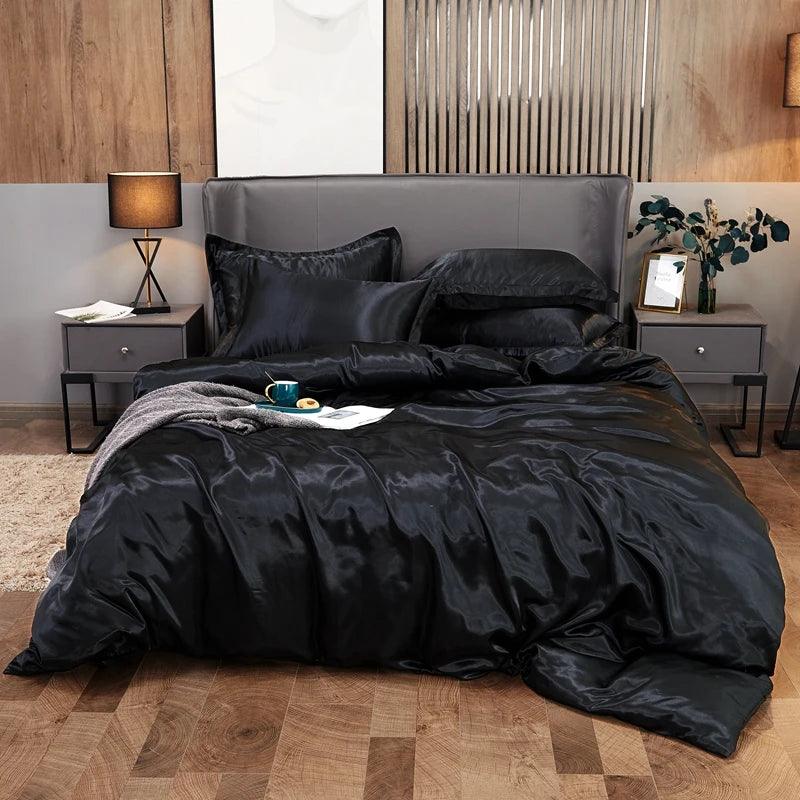 Eclipse Black Silk Bedding Set - Sickhaus