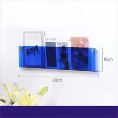 Floating Acrylic Magazine Holder in Red – 30 × 15cm