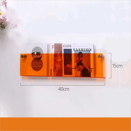 Floating Acrylic Magazine Holder in Light Yellow – 30 × 15cm