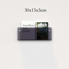Floating Acrylic Magazine Holder in Light Blue – 40 × 15cm