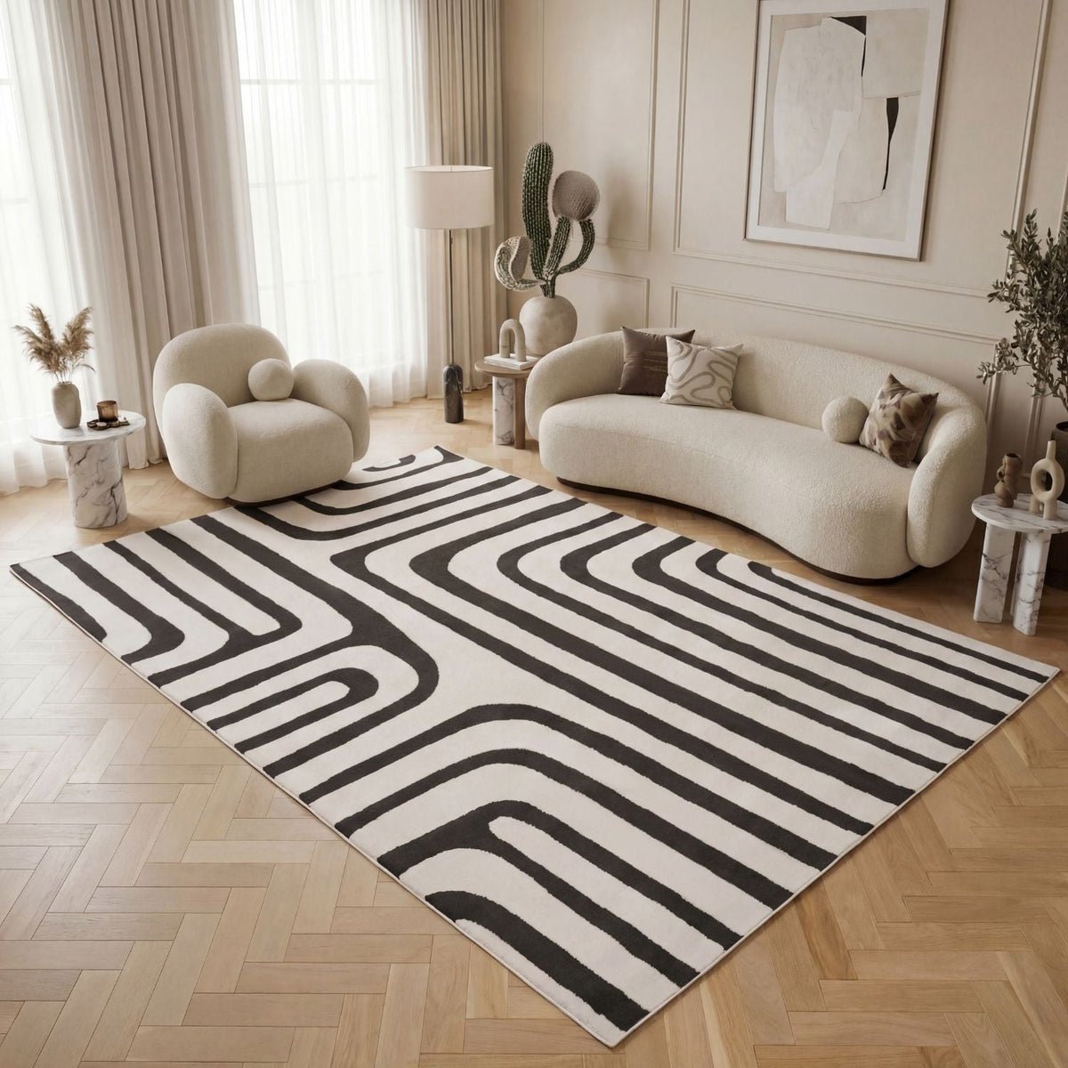 Slate Frame Rug — room-scale view