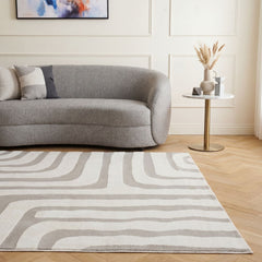 Silver Frame Rug — styled interior view