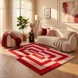 Cherry Maze Rug — room-scale view