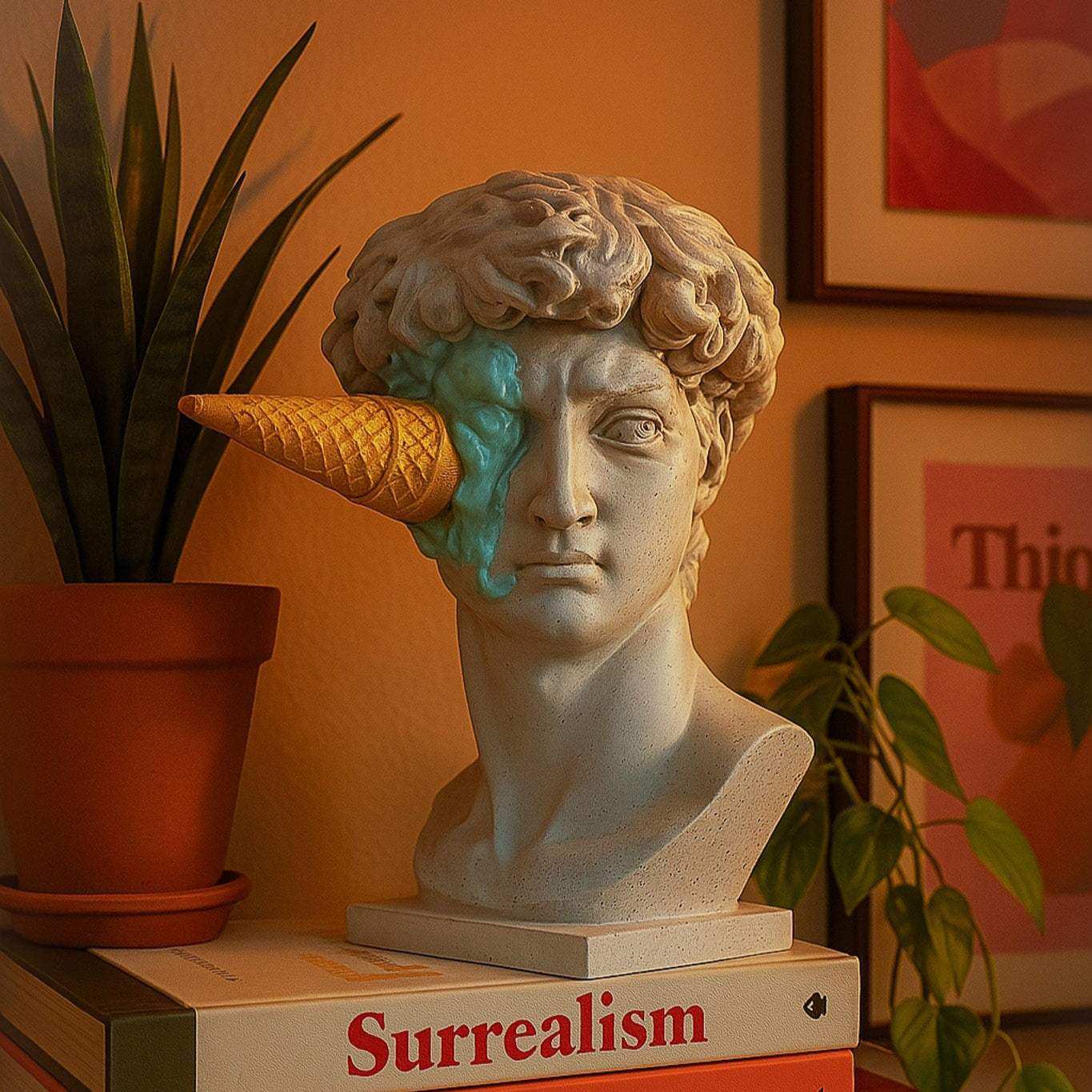 Haagen David resin sculpture with ice-cream cone detail