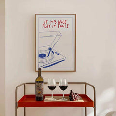 Retro record player canvas wall art