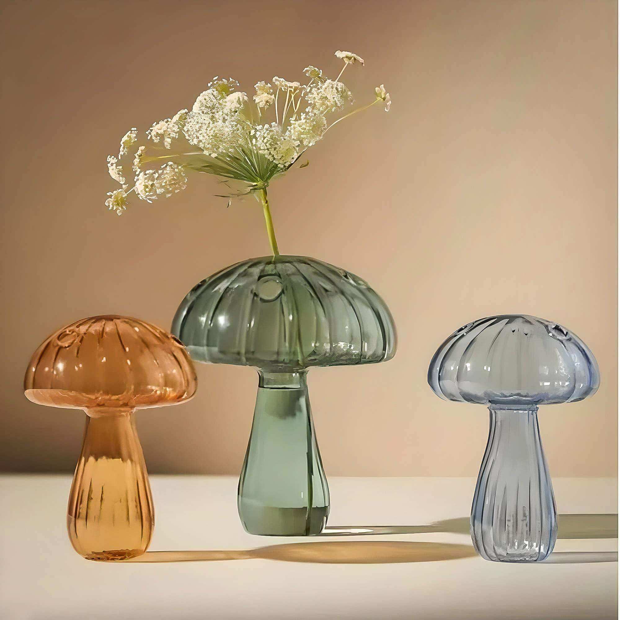 Jelly Mushroom glass vase in its rounded sculptural shape