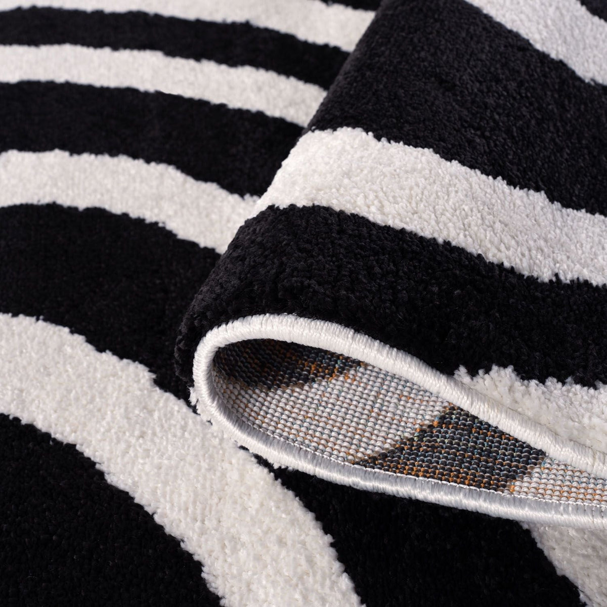 Mono Stripe Rug — folded construction detail