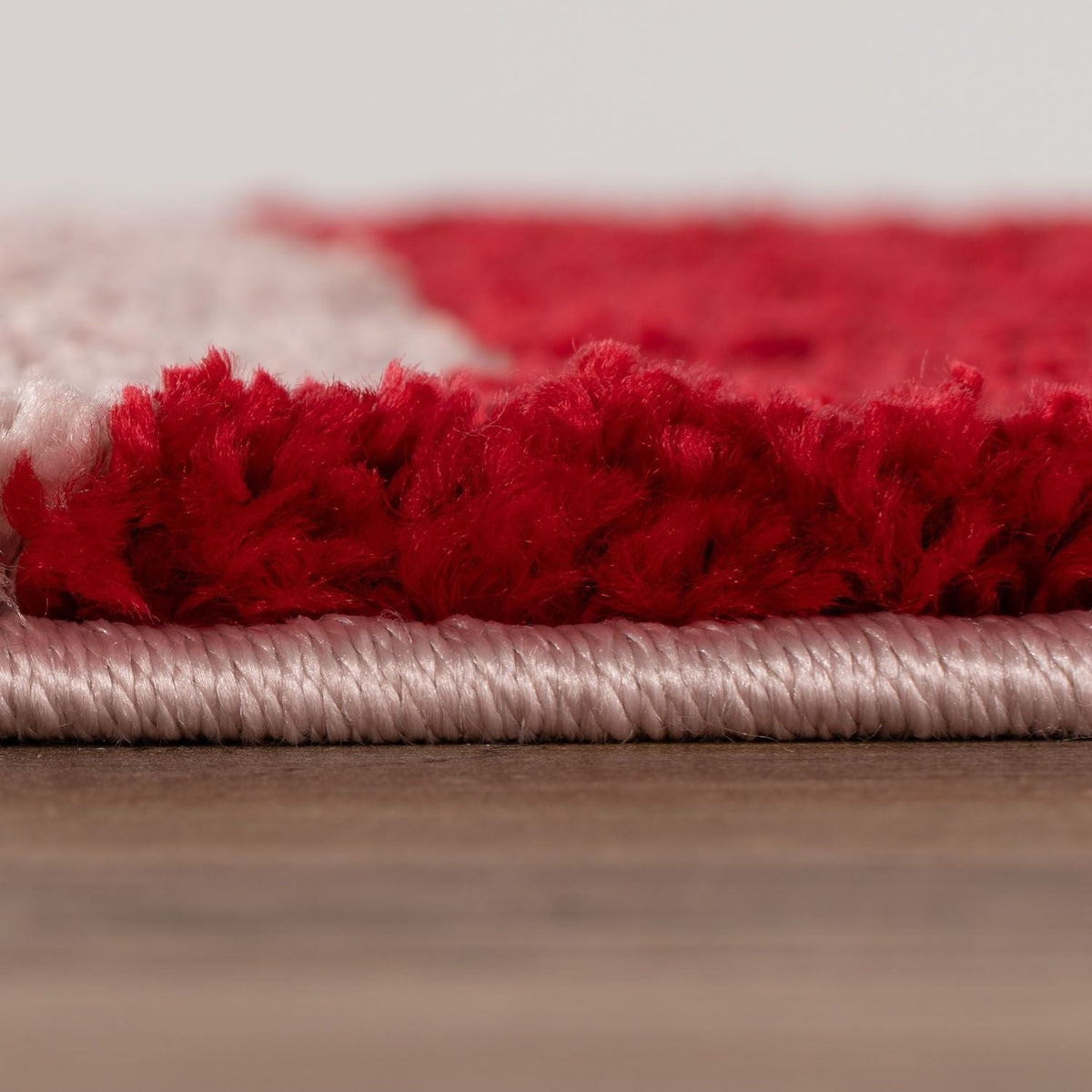 Cherry Stripe Rug — pile detail