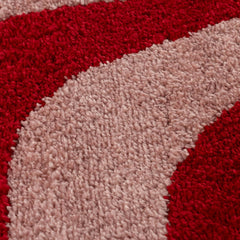 Cherry Stripe Rug — surface detail
