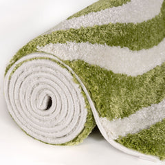 Garden Stripe Rug — rolled side view