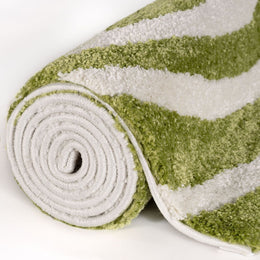 Garden Stripe Rug — rolled side view