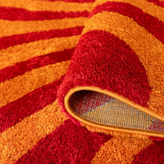 Ember Stripe Rug — folded construction detail